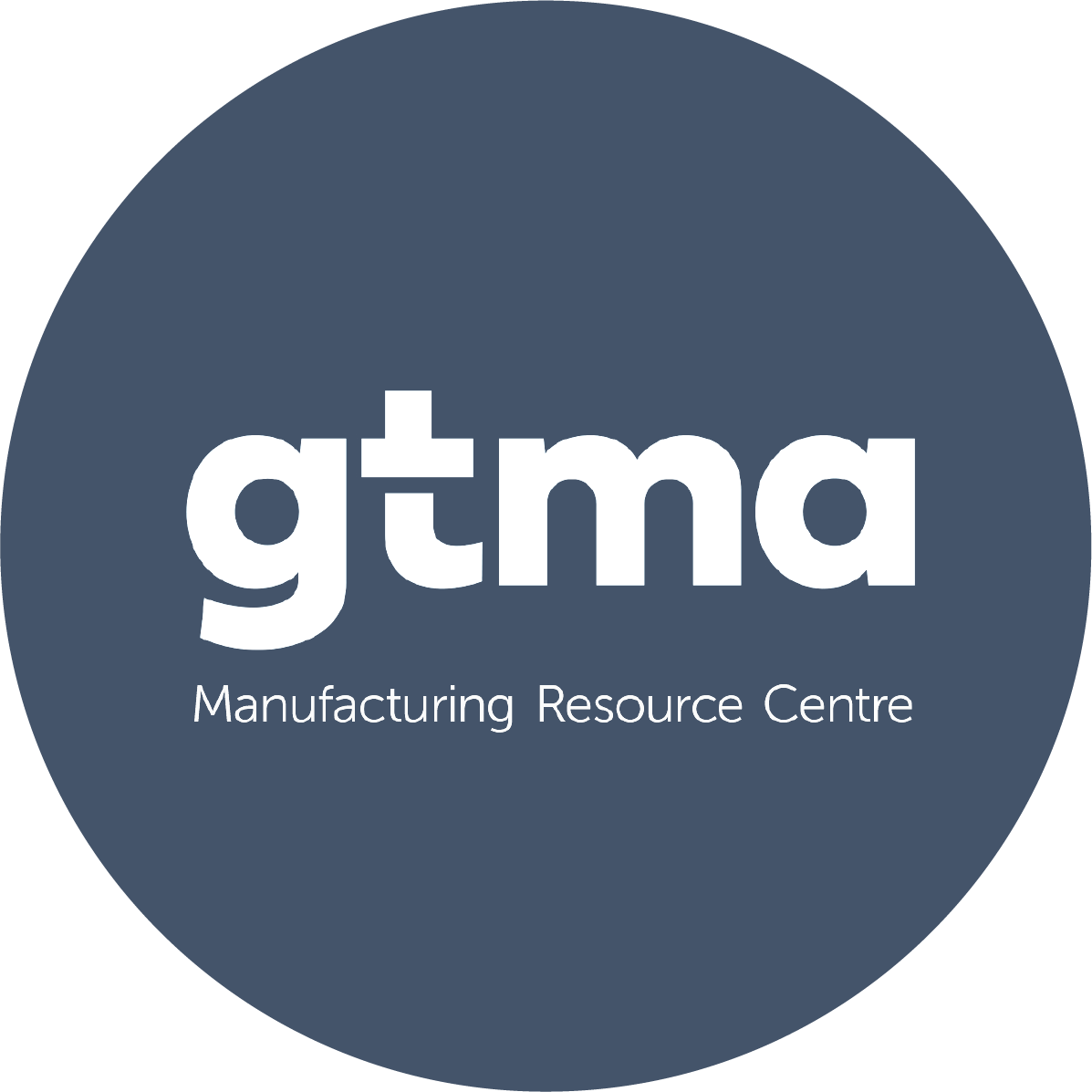 GTMA Manufacturing Resource Centre logo in white and in blue circle