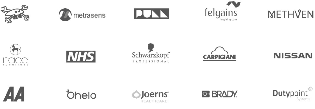 Client list and brands for UK product design consultancy, Simple Design Works