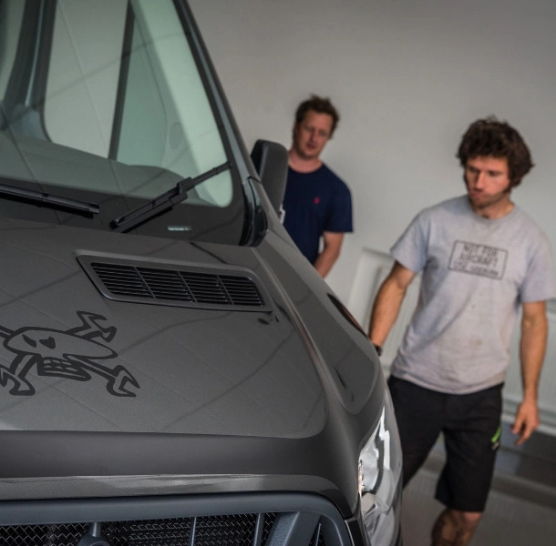 Guy Martin with his redesign Ford Transit with MS-RT