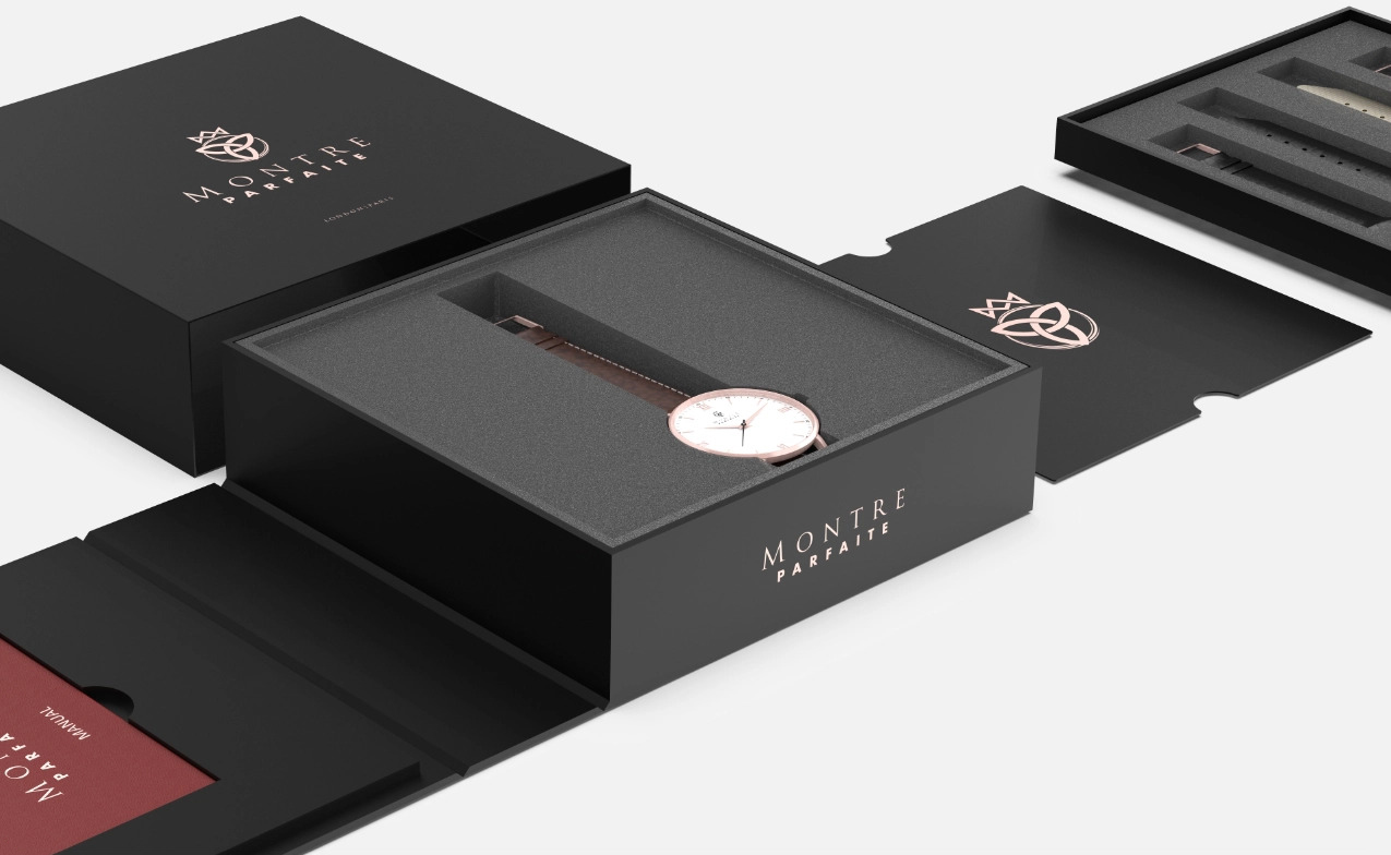 Montre Parfaite Watch Black Luxury Packaging