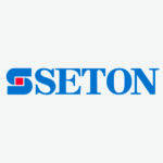 Seton brand logo in blue. Seton manufacture and supply industrial products