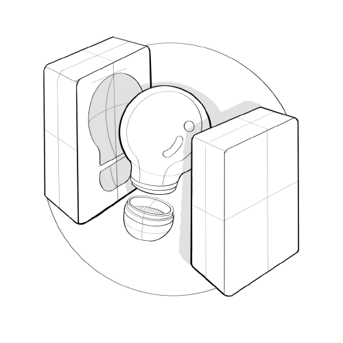 Manufacturing and production services icon sketched by Simple Design Works